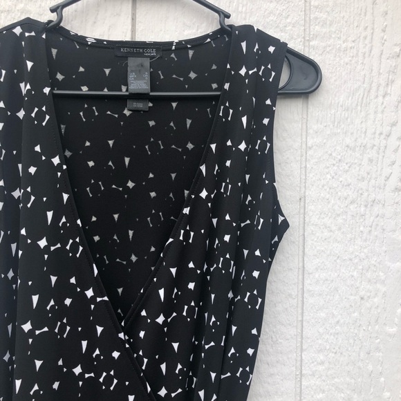 Kenneth Cole black & white, wrap front dress - Picture 2 of 6